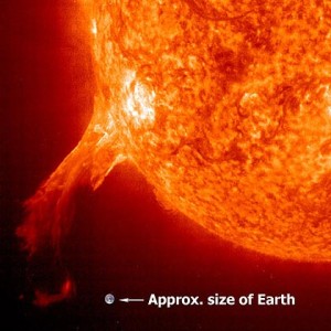 Strahlenbelastung, Sonnenmaximum, Sonneneruption, Massenauswurf, Sonnenwind, Sonnensturm, Flugzeug Aufnahme der Weltraumsonde "SOHO" von ESA und NASA, Quelle: SOHO (ESA & NASA)