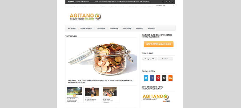 AGITANO im neuen Gewand screen