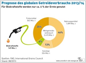 Biokraftstoffanteil am globalen Getreideverbrauch