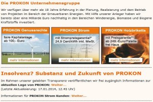 Prokon, Erneuerbare Ernergien, Insolvenz