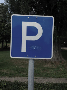 blau, parkplatz, schild