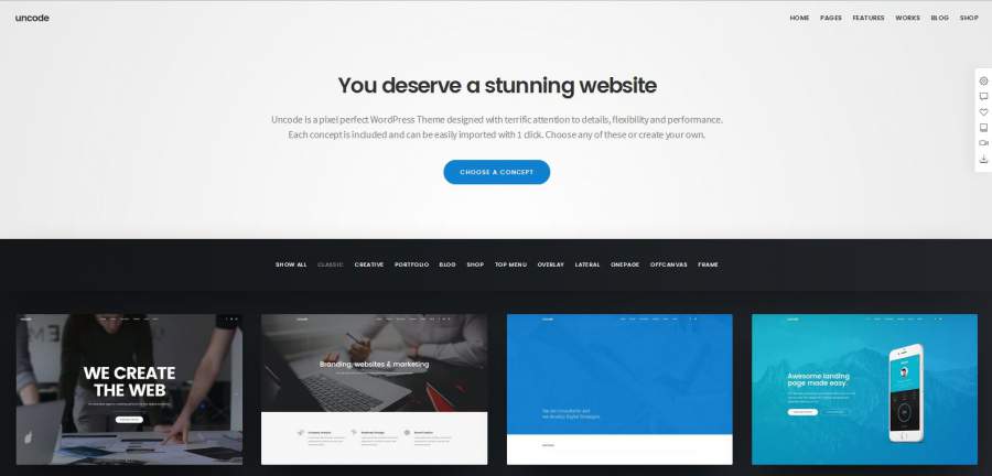 Uncode, Uncode Theme, die besten WordPress Themes für den Sommer 2017, Themeforest, Themes
