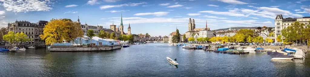 Zürich Stadtpanorama als Panorama Hintergrund