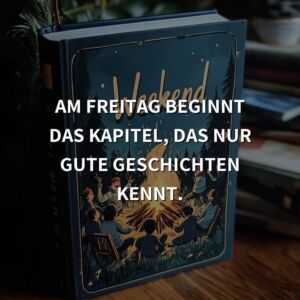 Wochenende Sprüche: Am Freitag beginnt das Kapitel, das nur gute Geschichten kennt.