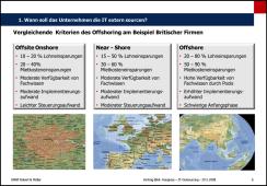 Vor- und Nachteile des Offshoring in Abhängigkeit von der Entfernung zum Heimatunternehmen